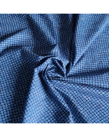 Tejido japonés shibori kanoko azul índigo