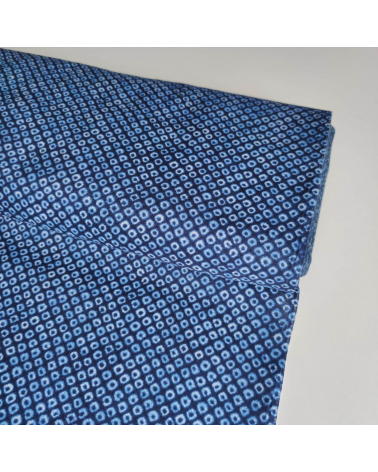 Tejido japonés shibori kanoko azul índigo