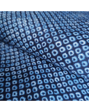 Tejido japonés shibori kanoko azul índigo