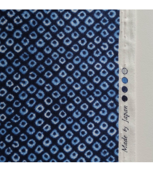 Tejido japonés shibori kanoko azul índigo