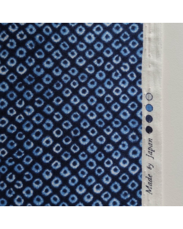 Tejido japonés shibori kanoko azul índigo