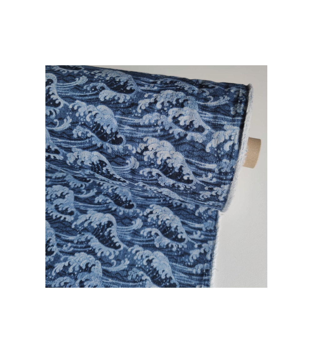 Tela de dobby japonés "nami denim".