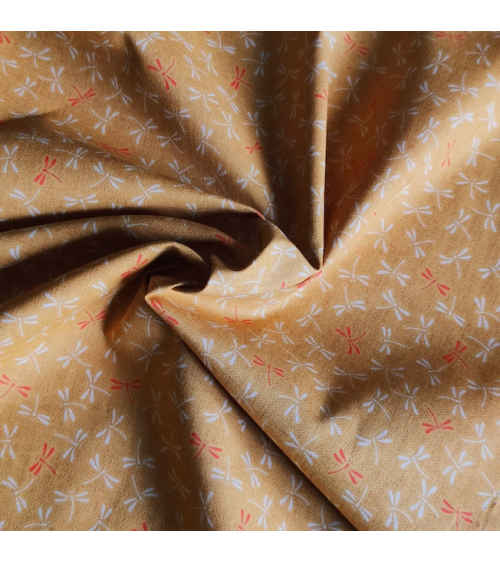 Japanese 'Tonbo' cotton fabric in mustard yellow
