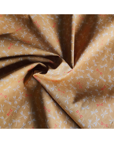Japanese 'Tonbo' cotton fabric in mustard yellow