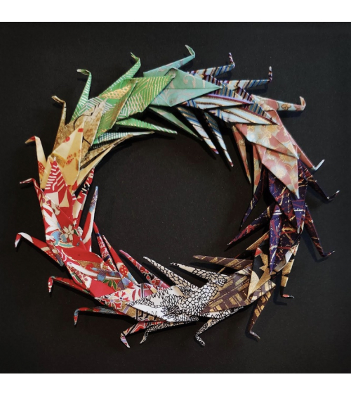 20 Grullas de papel chiyogami/mixto en colores variados.