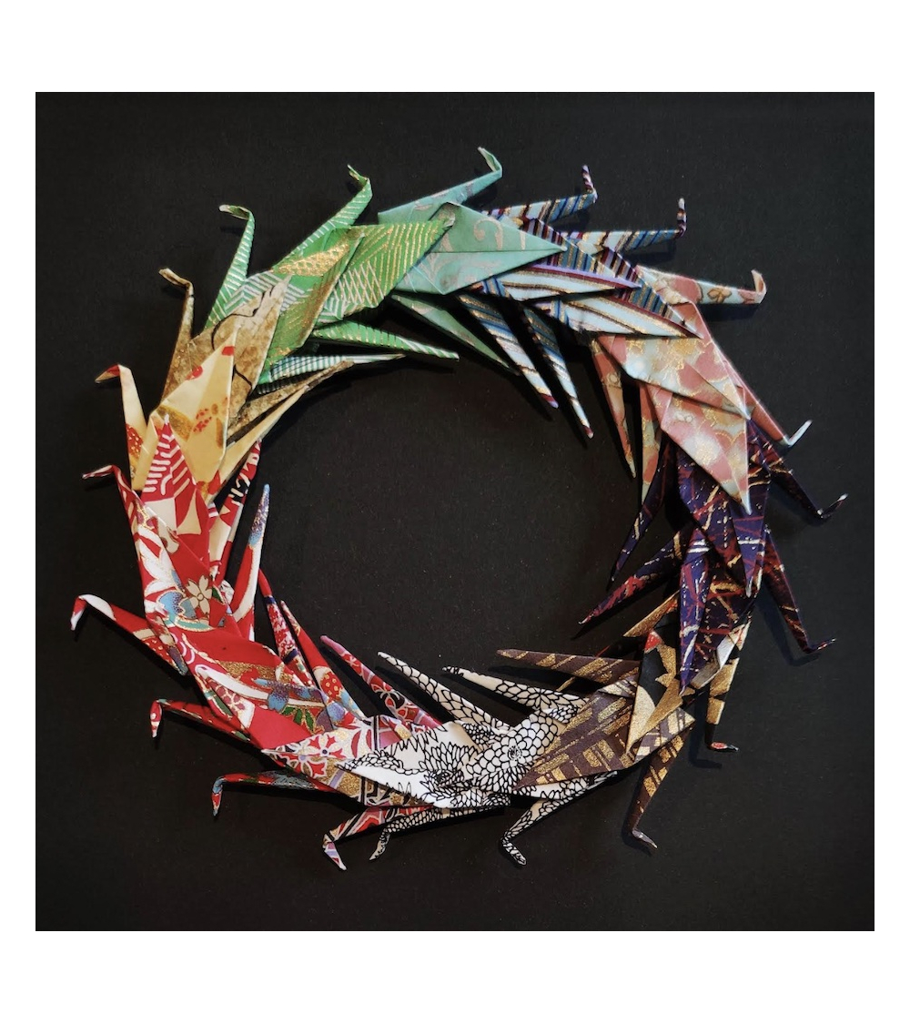 20 Grullas de papel chiyogami/mixto en colores variados.