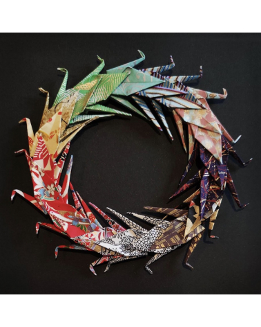 20 Grullas de papel chiyogami/mixto en colores variados.