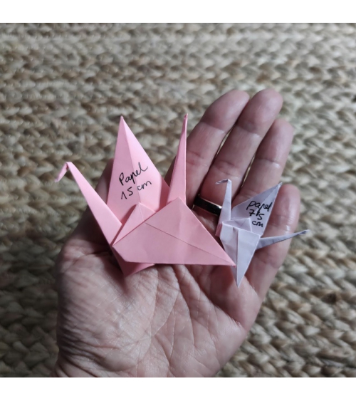 20 Grullas de papel chiyogami/mixto en colores variados.