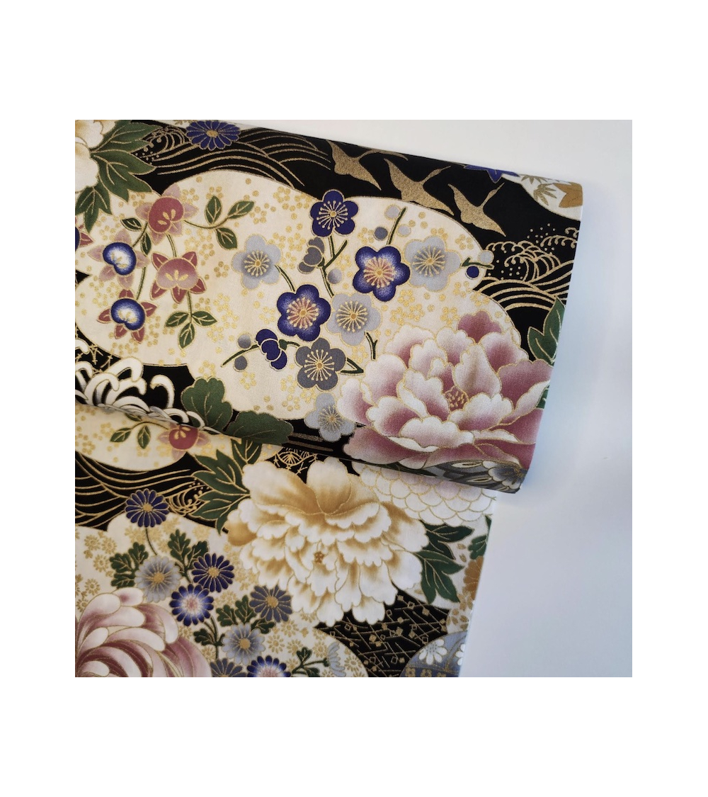 Japanese kiku fabric in pink tones.