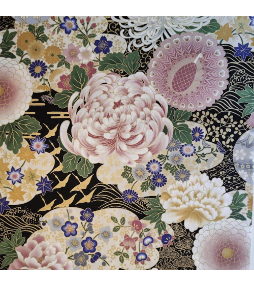 Tela japonesa kiku en tonos rosados
