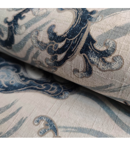 Japanese dobby fabric 'nami' (waves) in ivory.
