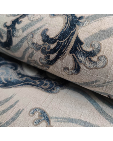 Japanese dobby fabric 'nami' (waves) in ivory.