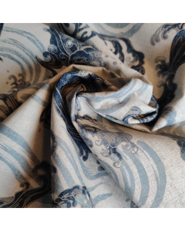 Japanese dobby fabric 'nami' (waves) in ivory.