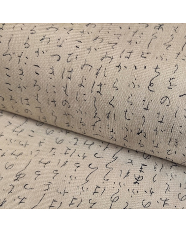 Tela japonesa. Hiragana con fondo arena.