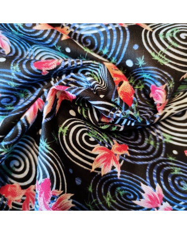 Japanese dobby fabric 'Kingyo' (goldfish) in black.