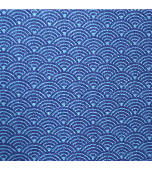 Tela crepé japonés de seigaha en azul