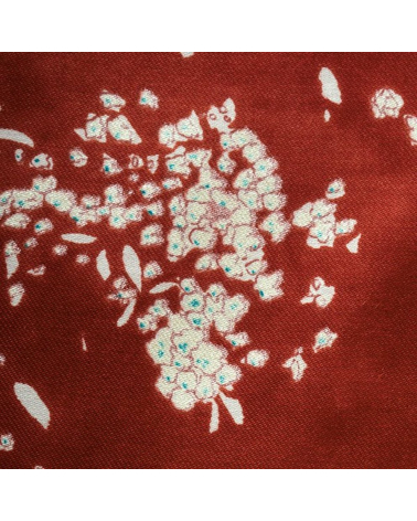 Japanese fabric NANI IRO by Naomi Ito in cotton-silk. 'Lei Nani' in deep red