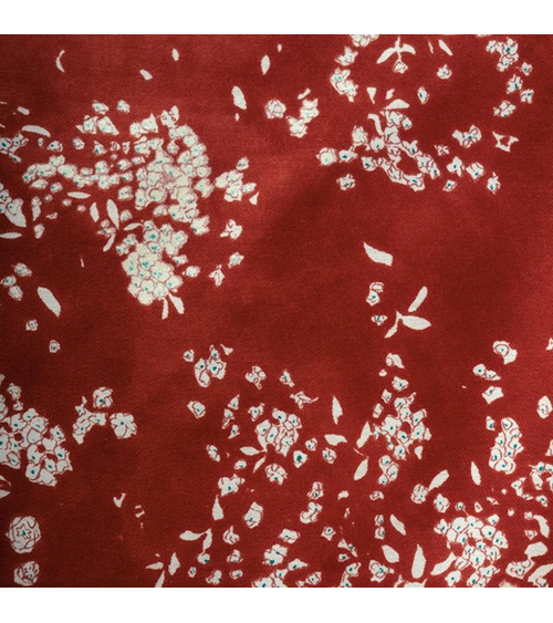 Tela NANI IRO "Lei Nani" en algodón-seda en rojo cereza