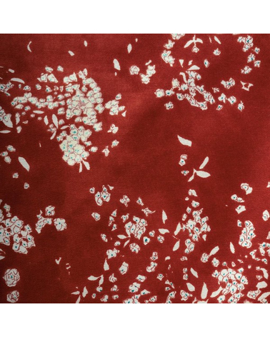 Tela NANI IRO "Lei Nani" en algodón-seda en rojo cereza