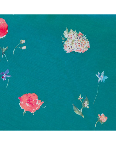 'New Morning' cotton-silk NANI IRO fabric in caribbean blue