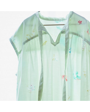 'New Morning' cotton-silk NANI IRO fabric in pale green