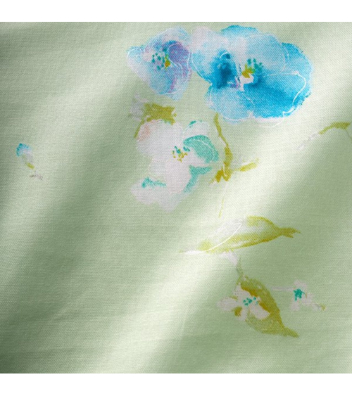 'New Morning' cotton-silk NANI IRO fabric in pale green