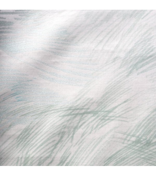 Tela "Good sign" de NANI IRO en blanco y verde agua