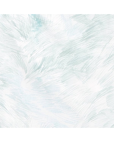 Tela "Good sign" de NANI IRO en blanco y verde agua