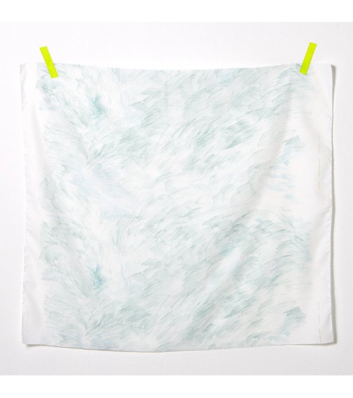 Tela "Good sign" de NANI IRO en blanco y verde agua