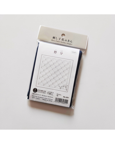 Hana Fukin "Seigaiha". Preprinted cloth with instructions for Sashiko.