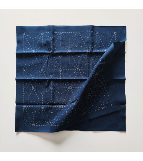 Hana Fukin "Asanoha". Preprinted cloth with instructions for Sashiko.