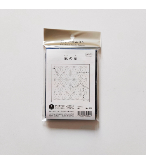 Hana Fukin "Asanoha". Tela preimpresa con instrucciones para Sashiko