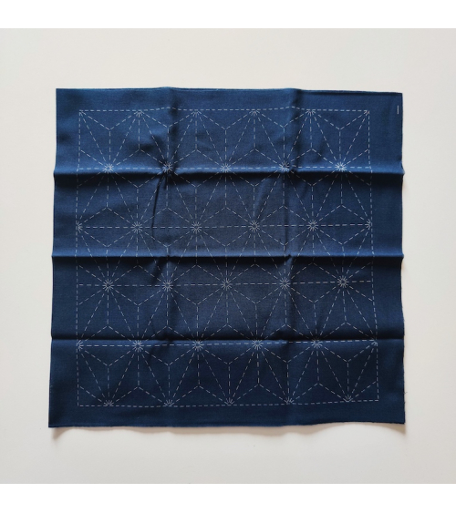 Hana Fukin "Asanoha". Preprinted cloth with instructions for Sashiko.