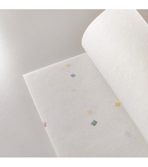 Papel Japonés washi AWAGAMI "Tanabata" con confetti de colores. 20 h.