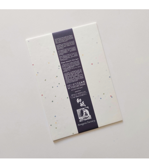 Papel Japonés washi AWAGAMI "Tanabata" con confetti de colores. 20 h.