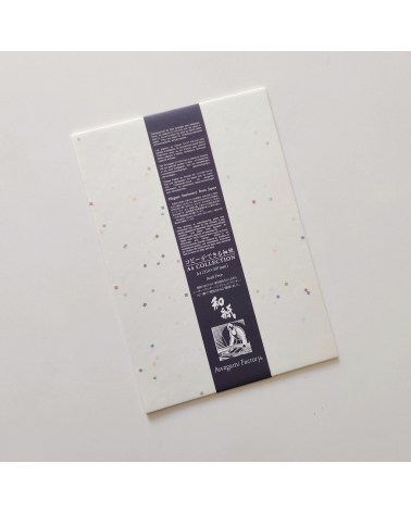 Papel Japonés washi AWAGAMI "Tanabata" con confetti de colores. 20 h.