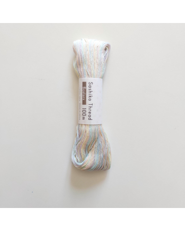Hilo de sashiko (bordado japonés) 100m. Degradado pastel 6 colores.