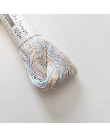 Hilo de sashiko (bordado japonés) 100m. Degradado pastel 6 colores.