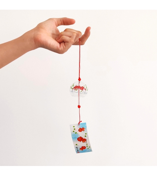 Furin (campanita japonesa) de vidrio "Kingyo" tamaño pequeño.