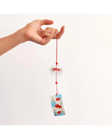 Furin (campanita japonesa) de vidrio "Kingyo" tamaño pequeño.