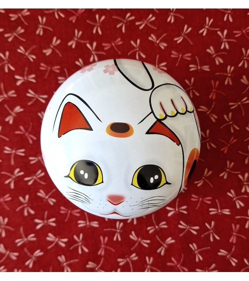 Cajita de lata para té en forma de Maneki neko