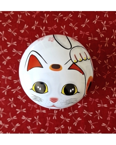 Cajita de lata para té en forma de Maneki neko