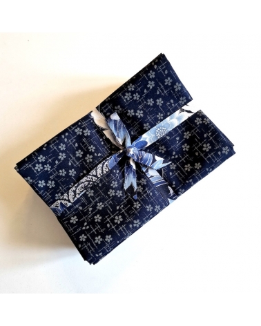 Kit precortado 10 telas japonesas "indigo" 50x55cm (fat quarter)