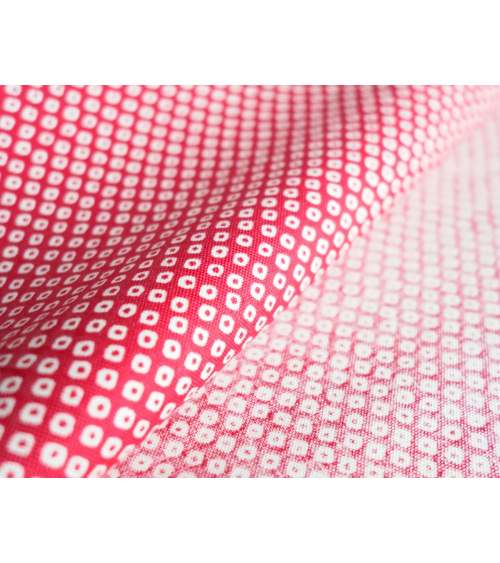 Tela japonesa. Shibori rojo carmin