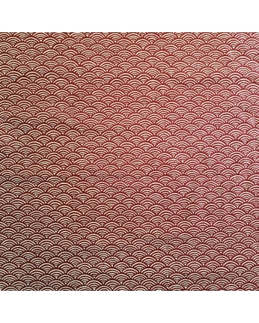 Japanese "seigaiha" cotton fabric in maroon and ivory