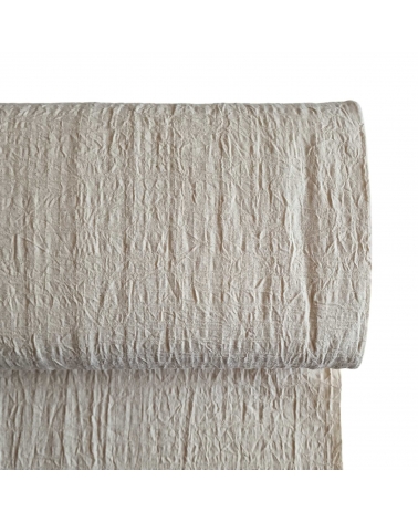 Japanese dobby crumpled fabric in natural color.