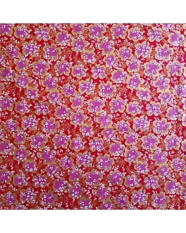 Japanese fabric ‘Sakura branches’ in red, fuchsia and gold