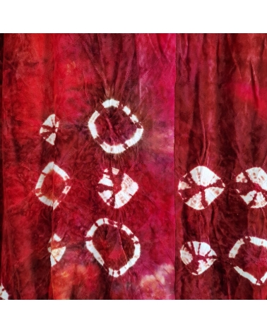 Michiyuki (Abrigo para kimono) vintage "Shibori" en terciopelo rojo