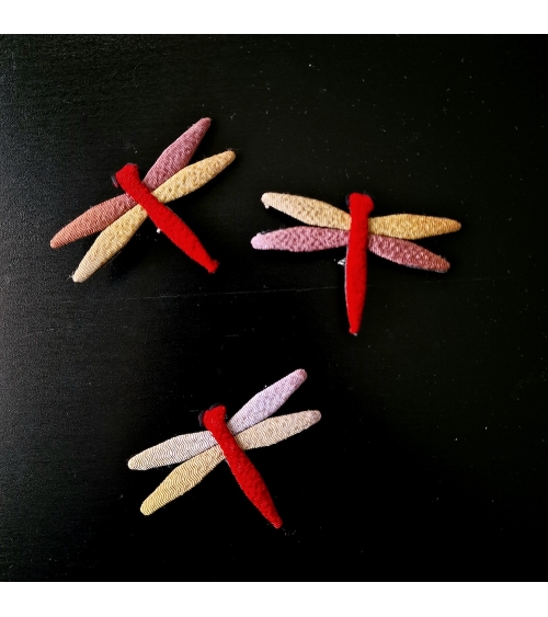 Broche japonés de chirimén "Libélula"