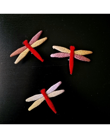 Broche japonés de chirimén "Libélula"